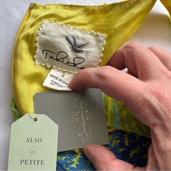 Anthropologie Tabitha Azure Scroll Sleeveless Bodycon Dress NWT - Picture 7 of 8